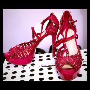 Red studded heels
